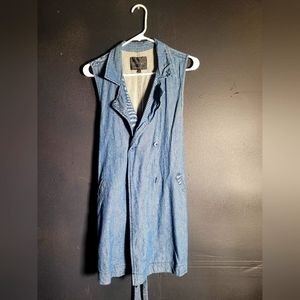 Denim Dress with Belt